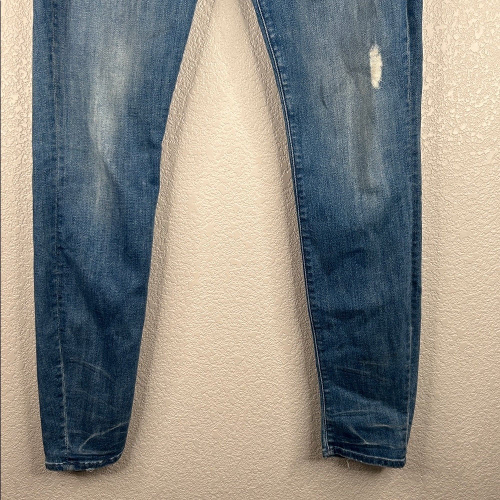 Mother The Looker in Graffiti Girl Classic Denim Distressed Skinny Jeans Size 29 - Picture 3 of 10